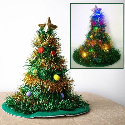 YAYA2021-SHOP Christmas LED Glow Hat Plush Elf Santa Hat Ornament Decoration Christmas Hats New Year Xmas Party Decoration (Christmas Hat Size : 40x32cm, Color : Mint Green)