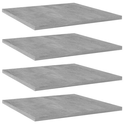 Bookshelf Boards 4 pcs,No hardware for installation,Floating Shelf Wall Mounted Replacement,Wall Shelf Display Wall Storage Shelf,Partition,Replace plank,Concrete Gray 15.7"x15.7"x0.6" Chipboard