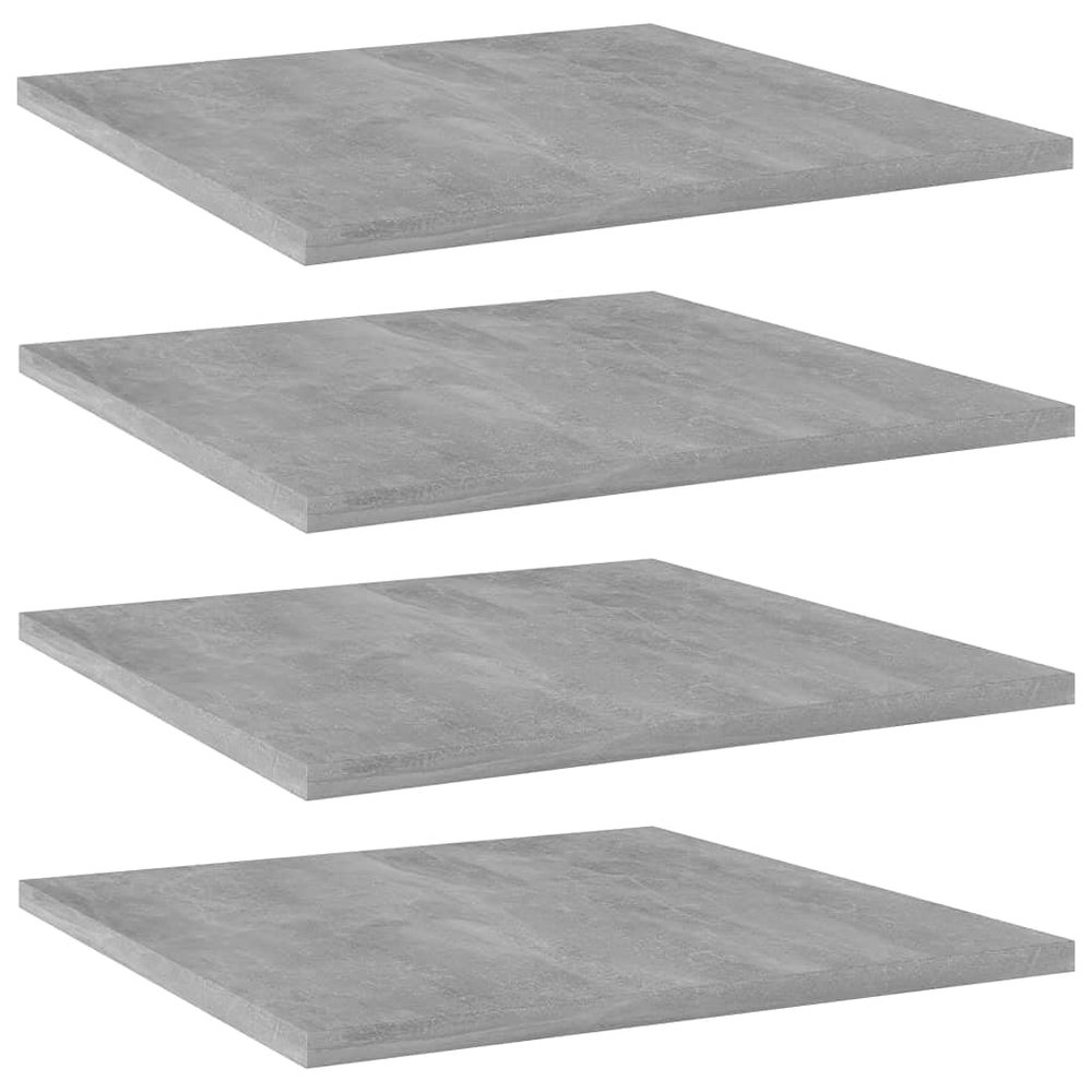 Bookshelf Boards 4 pcs,No hardware for installation,Floating Shelf Wall Mounted Replacement,Wall Shelf Display Wall Storage Shelf,Partition,Replace plank,Concrete Gray 15.7"x15.7"x0.6" Chipboard