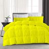 100% Egyptian Cotton 3 PCS Pinch Pleated Comforter Set 500 GSM | Olympic Queen (98'' x 98'') | Yellow Premium Quality Ultra Fluffy Baffle Box PinTuck Design Modern Quilted With 2 Pillow Shams view 1