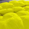 100% Egyptian Cotton 3 PCS Pinch Pleated Comforter Set 500 GSM | Olympic Queen (98'' x 98'') | Yellow Premium Quality Ultra Fluffy Baffle Box PinTuck Design Modern Quilted With 2 Pillow Shams view 2