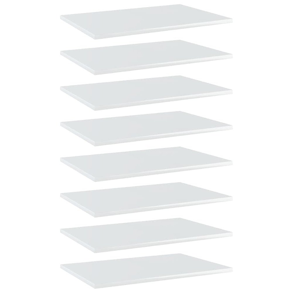 Bookshelf Boards 8 pcs,No hardware for installation,Floating Shelf Wall Mounted Replacement,Wall Shelf Display Wall Storage Shelf,Partition,Replace plank,High Gloss White 23.6"x15.7"x0.6" Chipboard