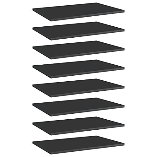 Bookshelf Boards 8 pcs,No hardware for installation,Floating Shelf Wall Mounted Replacement,Wall Shelf Display Wall Storage Shelf,Partition,Replace plank,High Gloss Black 23.6"x15.7"x0.6" Chipboard