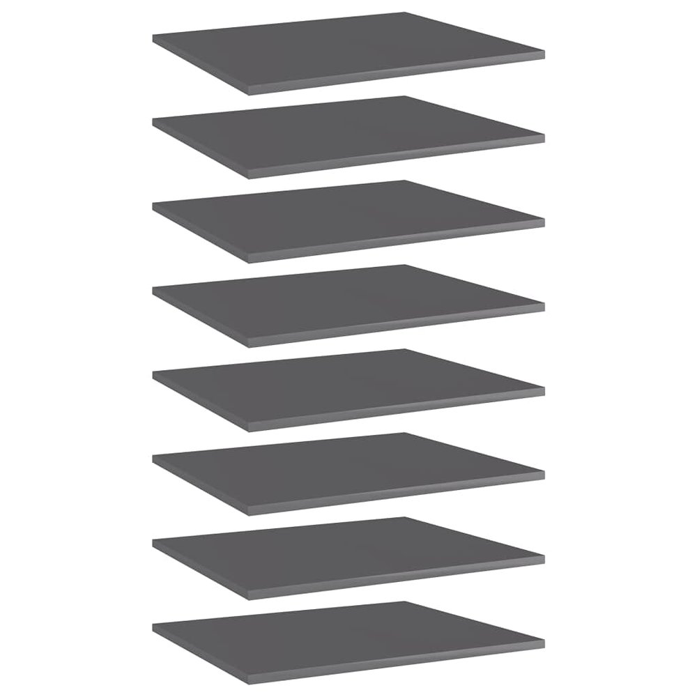Bookshelf Boards 8 pcs,No hardware for installation,Floating Shelf Wall Mounted Replacement,Wall Shelf Display Wall Storage Shelf,Partition,Replace plank,High Gloss Gray 23.6"x19.7"x0.6" Chipboard