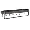ZTBH Bathroom Divider Bathroom Gray Shelf, with Towel Bar Corner Shelves, Rack Hook Holder Bathroom Hardware Sets (Color : 40cm with bar) view 4