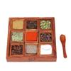 Will and Weaves Spice Box with Spoon in Shesham Wood for Kitchen Wooden Spice Box 9 Container with Lid Decorative Masala Dabba Organizer Handmade/Storage Racks Jars view 4
