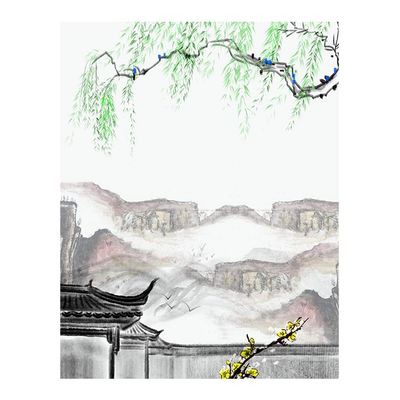 GIBZ Japanese Noren Doorway Curtain Landscape Pattern Cotton Linen Long Door Tapestry for Home Decoration