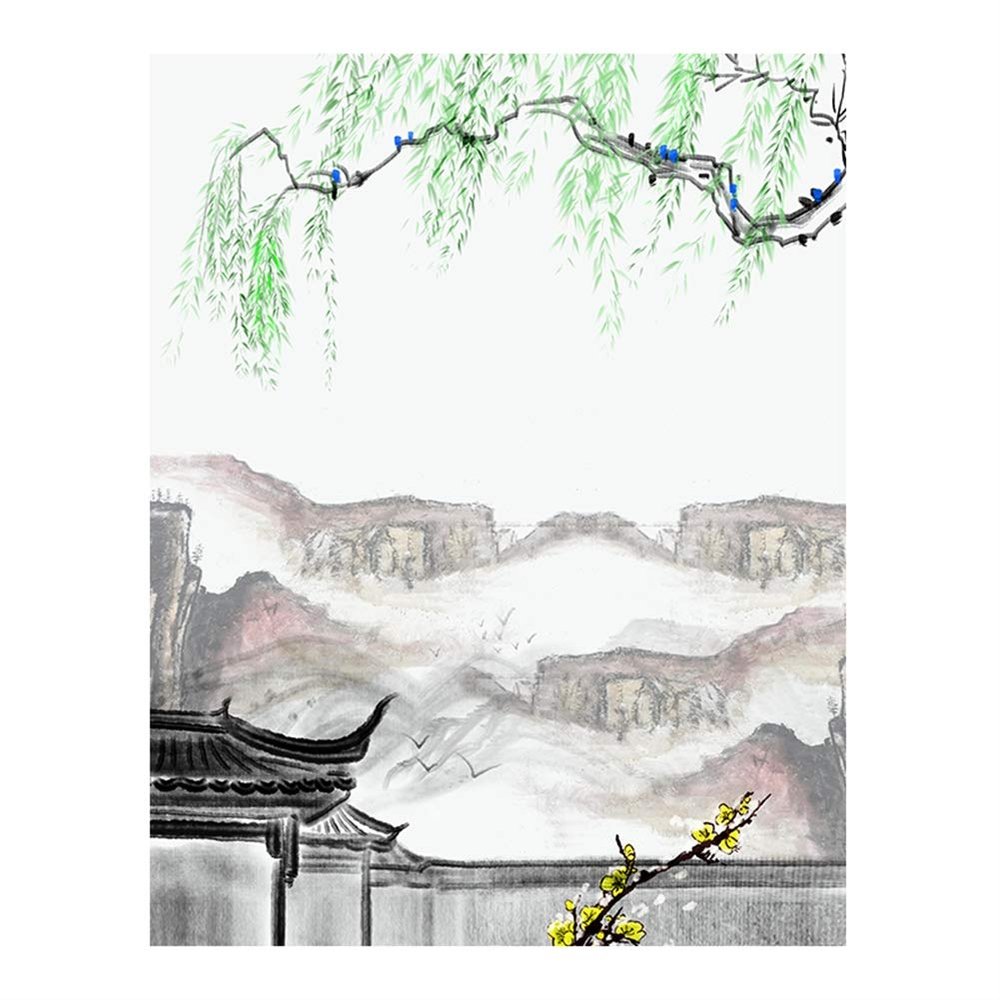GIBZ Japanese Noren Doorway Curtain Landscape Pattern Cotton Linen Long Door Tapestry for Home Decoration