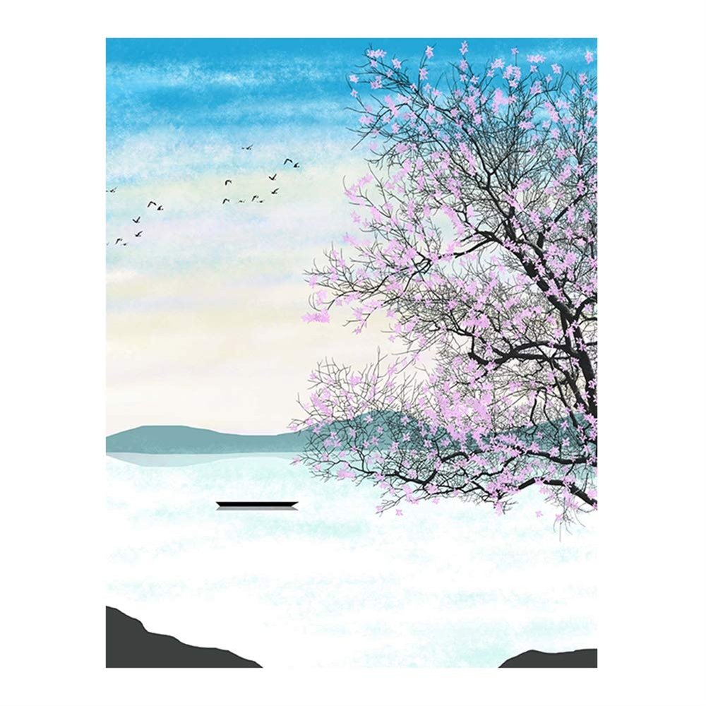GIBZ Japanese Noren Doorway Curtain Landscape Pattern Cotton Linen Long Door Tapestry for Home Decoration