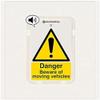 Beware Of Moving Vehicles - Talking Safety Sign - 225x336mm - 1mm Rigid Plastic view 1