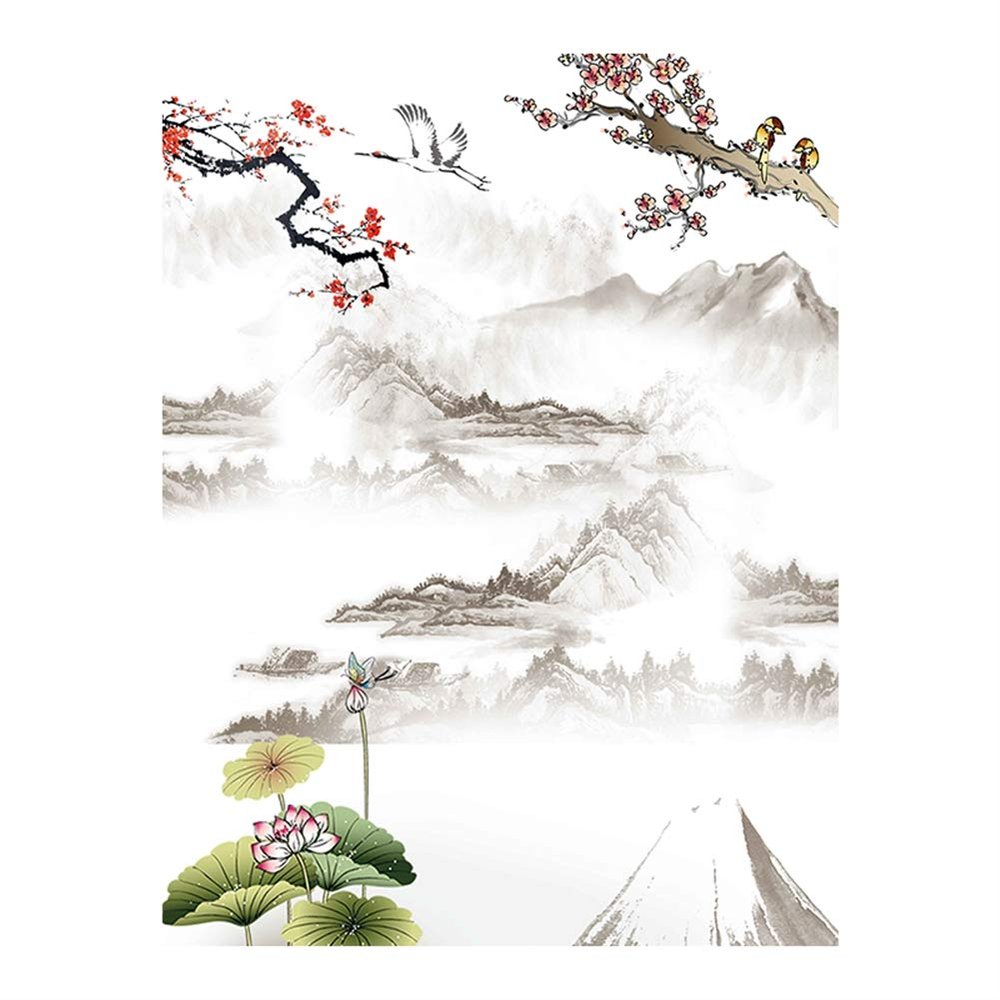 GIBZ Japanese Noren Doorway Curtain Landscape Pattern Cotton Linen Long Door Tapestry for Home Decoration