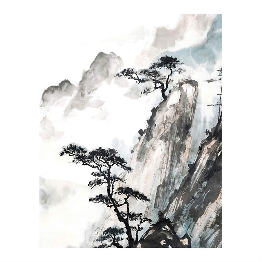 GIBZ Japanese Noren Doorway Curtain Landscape Pattern Cotton Linen Long Door Tapestry for Home Decoration