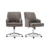 Home Square 2 Piece Soft Fabric Home Office Chair Set in Medium Gray view 1