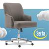 Home Square 2 Piece Soft Fabric Home Office Chair Set in Medium Gray view 2