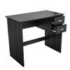 JUBANGLIAN Walnut Computer Desk Modern Office Table with 2 Pull Out Storage Drawers for Home Office Notebook Writing Desk with Stable Wooden Frame,Black view 1