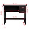 JUBANGLIAN Walnut Computer Desk Modern Office Table with 2 Pull Out Storage Drawers for Home Office Notebook Writing Desk with Stable Wooden Frame,Black view 3