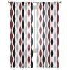 Semi Sheer Curtains 63 inch Length for Living Room,Rod Pocket Voile Drapes Bedroom Decor, Mid-Century Modern Geometric Black Red Gray Pattern Window Curtains 2 Panels for Sliding Glass Door,Patio view 3