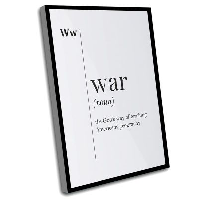 Canvas Art Wall Decor,Define wall decoration,War Definition Print Soldier Gift Usa Funny Quotes Politics Quotes Geography Gift Office Wall Decor Politics Art Dictionary Art,16x24 Inch Framed Wall Art