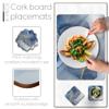 Moderry Set of 4 Heat Resistant Cork Placemats for Dining Table with Free Set of 4 Matching Drink Coasters Marble Design 16 x 12 Inches Cork Backed Hard Placemats (Blue & Gold) view 4