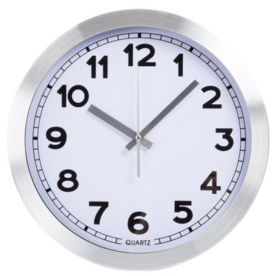 Everyday Home 12 Inch Brushed Aluminum Wall Clock, Silver