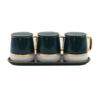 seasoning box Ceramic Seasoning Jar Green Spice Bottle Kitchen Seasoning Box with Lid Seasoning Container Very Suitable for Home Use Spice jar (Size : C)