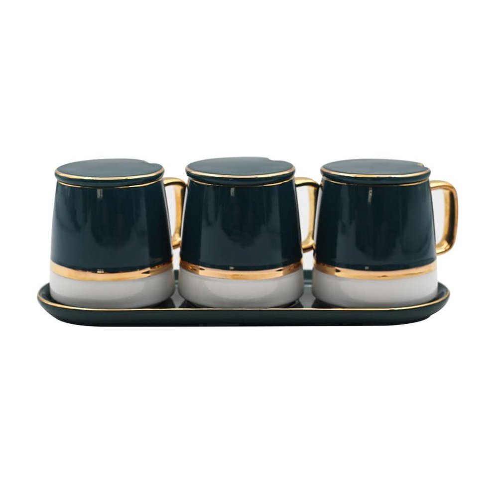 seasoning box Ceramic Seasoning Jar Green Spice Bottle Kitchen Seasoning Box with Lid Seasoning Container Very Suitable for Home Use Spice jar (Size : C)