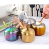 seasoning box Spice Jar Stainless Steel Spice Bottle Kitchen Spoon Seasoning Box with Lid Gold-toned Material Bowl Very Suitable for Home Use Spice jar (Color : Silver) view 4