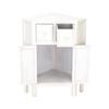 Benjara Wooden Corner Cabinet with 2 Drawers and 2 Doors, White view 2