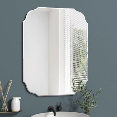 GOAND Silver Wall Mirror-Beveled Edge Frameless Mirrors for Bathroom, Vanity, Bedroom, Rectangle Mirrors17.8X23.7inch
