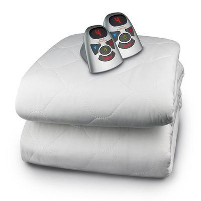 Biddeford Blankets 6 Ounce Quilted Electric Heated Mattress Pad with Digital Controller, King, White