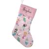 CUXWEOT Personalized Pink Christmas Stocking Cats Christmas Stockings Customize Name Candy Bag for Family Holiday Party Decorations Gift 17.52 x 7.87 Inch view 1