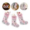 CUXWEOT Personalized Pink Christmas Stocking Cats Christmas Stockings Customize Name Candy Bag for Family Holiday Party Decorations Gift 17.52 x 7.87 Inch view 3