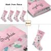 CUXWEOT Personalized Pink Christmas Stocking Cats Christmas Stockings Customize Name Candy Bag for Family Holiday Party Decorations Gift 17.52 x 7.87 Inch view 4