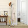 Tangkula 75.5" Standing Coat Rack, Wood Coat Tree with 12 Hooks, Home Hat Jacket Hanger Tree 12 with Umbrella Holder Coat Stand (Grey) view 4