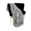 Plutus Silver Wild Rabbit Faux Fur Luxury Throw Blanket 96in x 110in view 3