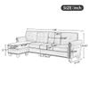 4-seat L-Shape Sofa Couch with Movable Storage Ottoman, Modern Upholstered 4-Seat Sofa Couch with Scrolled Arm/Nailhead Trim for Living Room/Apartment/Small Space, Convertible Sectional Sofa view 2