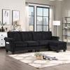 4-seat L-Shape Sofa Couch with Movable Storage Ottoman, Modern Upholstered 4-Seat Sofa Couch with Scrolled Arm/Nailhead Trim for Living Room/Apartment/Small Space, Convertible Sectional Sofa view 4