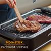 Smokeless Grill Indoor, CUSIMAX Electric Grill, 1500W Portable Korean BBQ Grill with LED Smart Display & Tempered Glass Lid, Non-stick Removable Plate, Dishwasher Safe, Black view 4