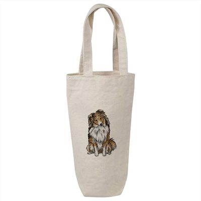 Azeeda 'Shetland Sheepdog' Cotton Wine Bottle Gift/Travel Bag (BL00021196)