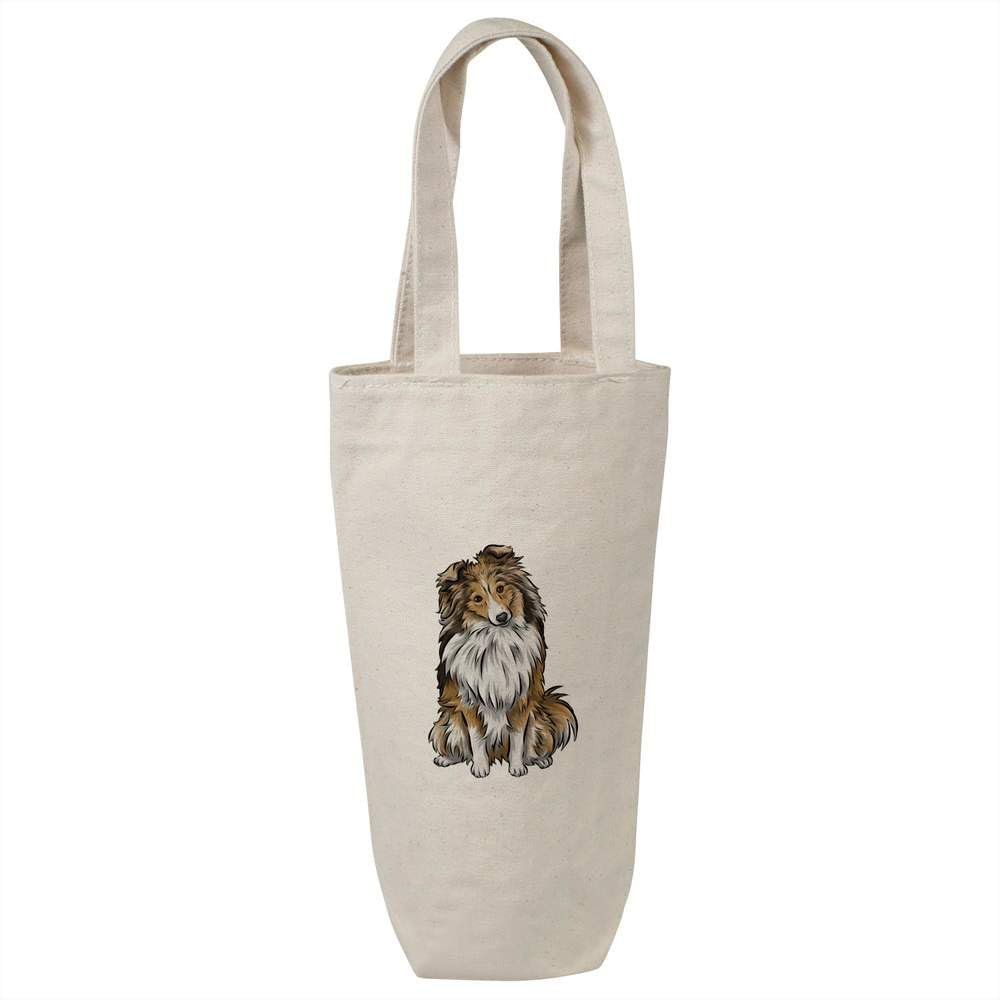 Azeeda 'Shetland Sheepdog' Cotton Wine Bottle Gift/Travel Bag (BL00021196)