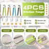 4Pcs Stainless Steel Kitchen Tongs for Cooking - 10" Metal Food Tongs With Non-Slip Comfort Grip, Non-Stick, High Heat Resistant for BBQ, Grilling and Serving view 2