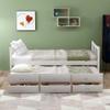 Bellemave Twin Captain's Bed, Twin Daybed with Trundle and 3 Storage Drawers, Wood Twin Platform Bed Frame with Headboard and Footboard for Kids Teens Adults, No Box Spring Need, Easy Assembly, White view 3