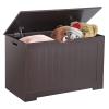 Saturnpower 30 inches Kids Wooden Toy Chest Storage Space with 2 Safety Hinge Modern Decorative Toys Bench Box for Playroom Bedroom Living Room (Brown) view 1