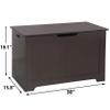 Saturnpower 30 inches Kids Wooden Toy Chest Storage Space with 2 Safety Hinge Modern Decorative Toys Bench Box for Playroom Bedroom Living Room (Brown) view 4