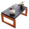 Foldable Coffee Table, Portable Low Picnic Table Wooden Folding Tea/Snack Breakfast Serving Table on Bed Collapsable Small Coffee Desk, 23.6''x 15.7''x 11.8'' view 1