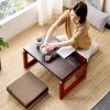 Foldable Coffee Table, Portable Low Picnic Table Wooden Folding Tea/Snack Breakfast Serving Table on Bed Collapsable Small Coffee Desk, 23.6''x 15.7''x 11.8'' view 2