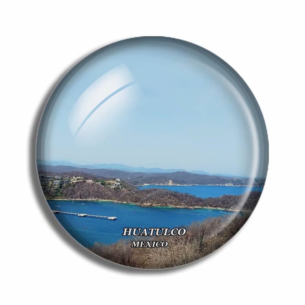 Crystal Fridge Magnets Huatulco Mexico Travel Souvenir Funny Sticker for Gift Home Decoration Office Whiteboard