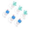 6pcs Silicone Straw Tip Cover Reusable Drinking Straw Tips Lids Straw Plugs Cartoon Cactus Drinking Cap for Home Kitchen Party Accessories view 1