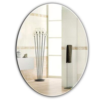 URINGO Oval Beveled Polished Frameless Wall Mirror,Bathroom Mirror, Wall Mounted Decorative Mirror, HD Wall Mirror Mirrors of Glass, for Bathroom, Vanity, Bedroom