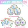 Girls Dinosaur Party Plates and Napkins - Pink Dinosaur Birthday Party Supplies (Serves 20) view 2